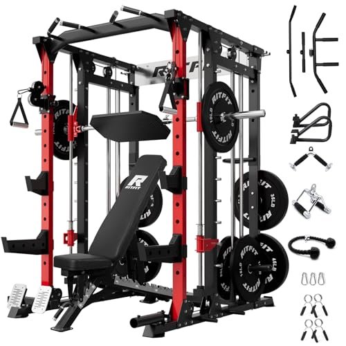 RitFit Buffalo Smith Machine, Power cage with LAT-Pull Down...
