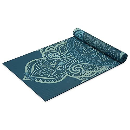 Gaiam Yoga Mat Premium Print Reversible Extra Thick Non...