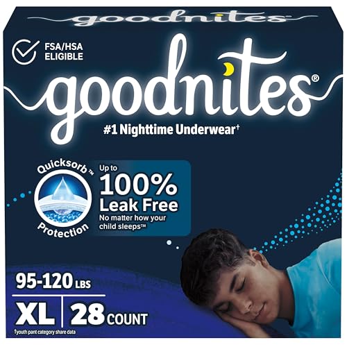 Goodnites Boys' Nighttime Bedwetting Underwear, Size Extra...