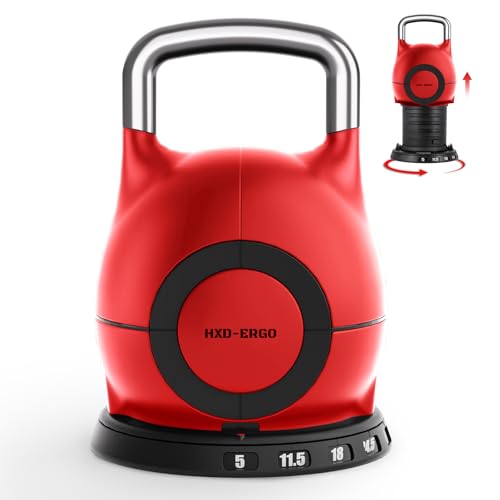 HXD-ERGO 7-in-1 Adjustable Kettlebell, Quick-Adjust...