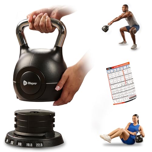 Lifepro PowerStone Adjustable Kettlebell – 7-in-1...