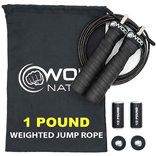 WOD Nation Weighted Jump Rope for Women & Men -...