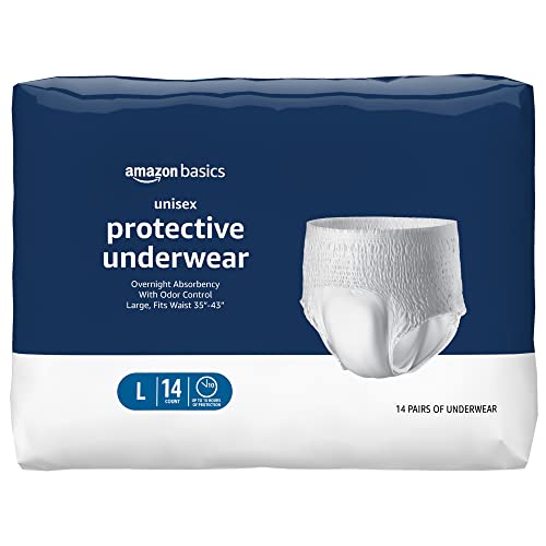 Amazon Basics Unisex Protective Underwear, Overnight...