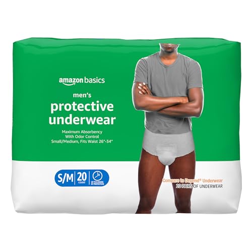Amazon Basics Incontinence Underwear for Men, Maximum...