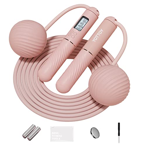 YOTTOY Cordless Jump Rope with Counter - Ropeless Jump...