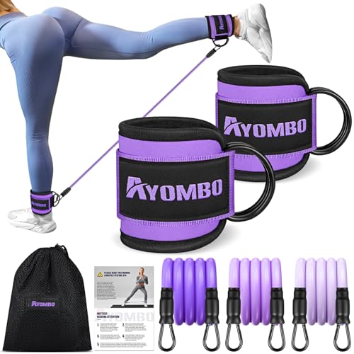 Ayombo Ankle Resistance Bands with Cuffs, Home Gym Workout...