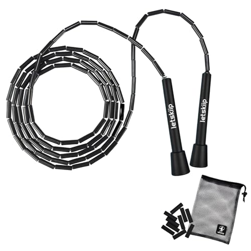 Letskiip Adjustable Beaded Jump Rope for Beginners & Women...