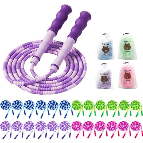 Ukontagood 24 Pcs Soft Beaded Jump Ropes, 8.2 ft...