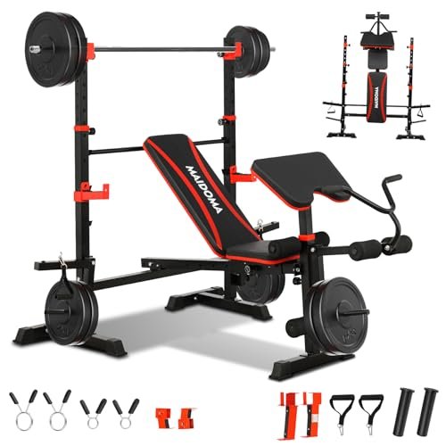 MAIDOMA 1500LBS 6 in 1 Weight Bench Set with Leg...