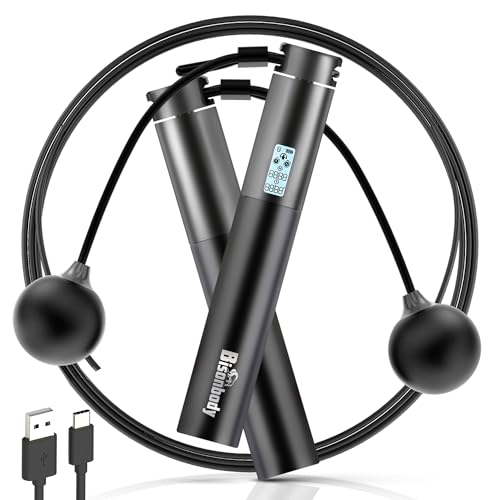 Bisonbody Smart Jump Rope Fitness Skipping Rope with App...