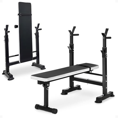 BalanceFrom Steel Weight Bench with Squat Rack, Adjustable...