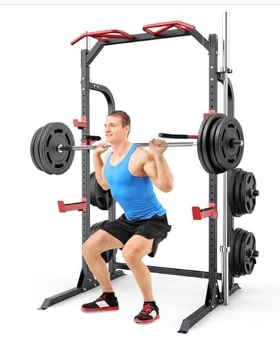 SunHome Power Cage Squat Rack, Multi-Functional Power Rack...