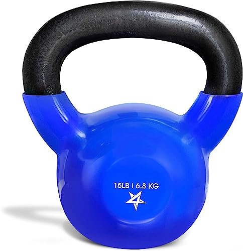 Yes4All Kettlebell, 5-100 LB Vinyl Coated Cast Iron...