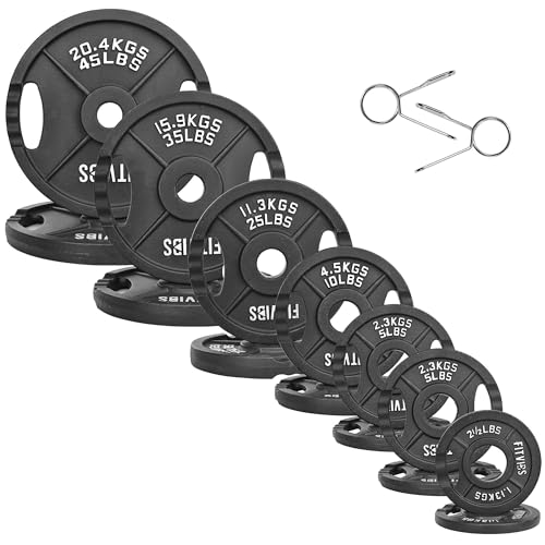 Fitvids Olympic Cast Iron 2-Inch Weight Plates for Strength...