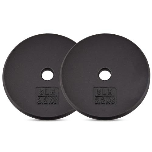 Yes4All 1-inch Cast Iron Weight Plates for Dumbbells –...