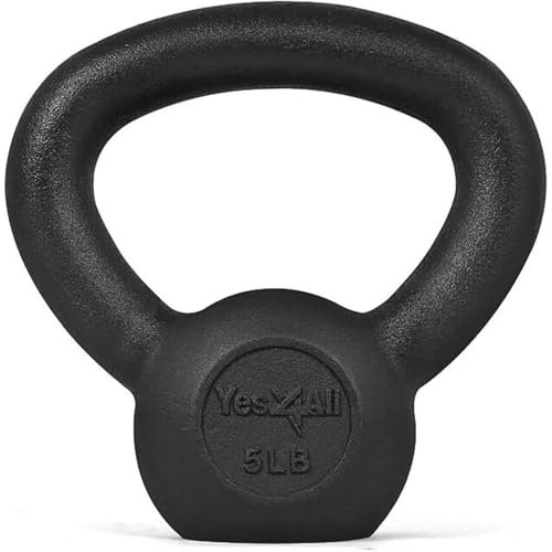 Yes4All Solid Cast Iron Kettlebell Weight – Great for...