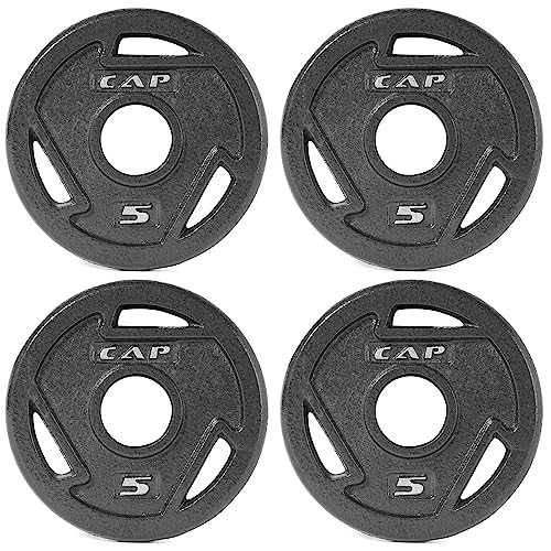 CAP Barbell 2-Inch Olympic Grip Weight Plate, 5 lb, Set...