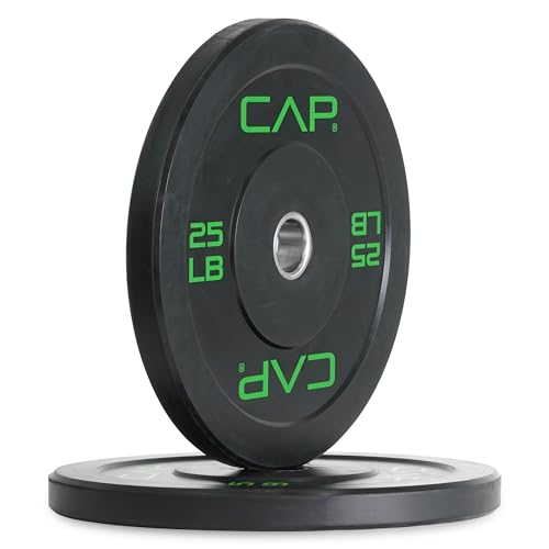 CAP Barbell Economy Olympic Bumper Plate Set with Green...