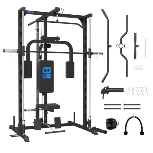 FAGUS Smith Machine Power Rack with Chest Fly Station &...