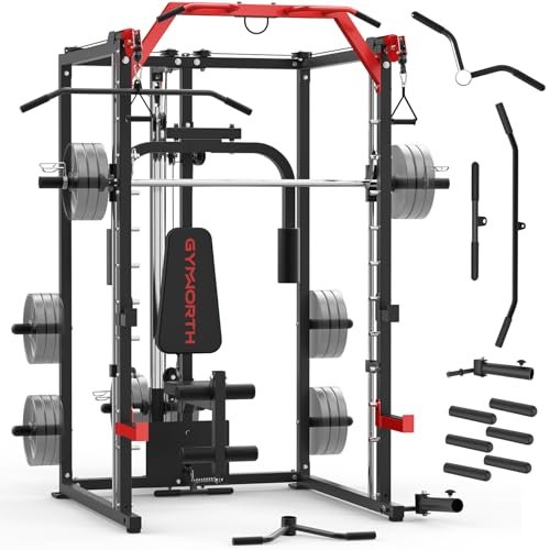 GYMWORTH Smith Machine, 2000 LBS Power Rack, Power Cage...