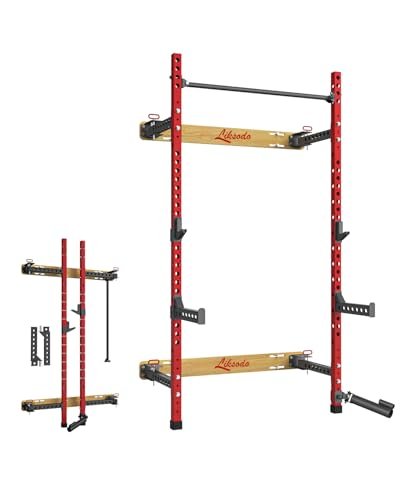 Liksodo Folding Wall Mounted Squat Rack, Foldable Power...