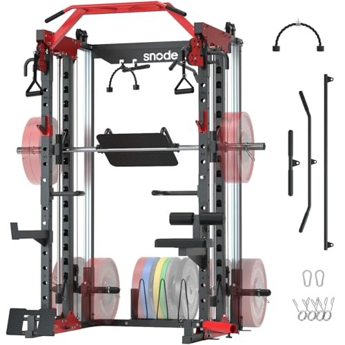 SNODE ALL10 Smith Machine for Home Gym, Power Rack with...