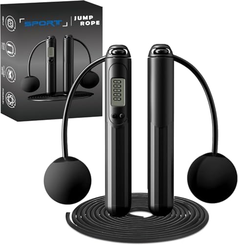 2-in-1 Weighted Jump Rope with Counter - Corded &...