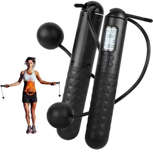 Skipping Rope with Counter, Cordless Jump Rope, Smart...
