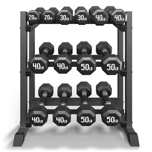 3-Tier Dumbbell Rack Stand Only, 1100LB Capacity Adjustable...