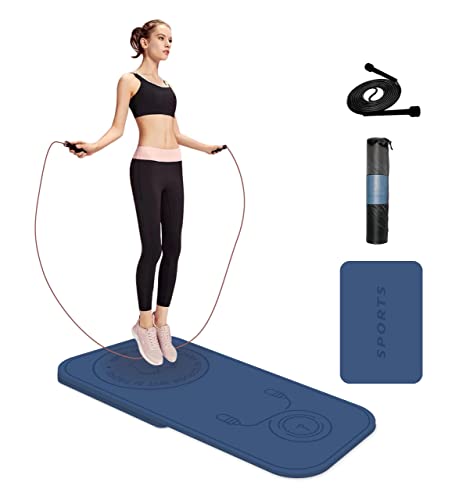 LERYG Jump Rope Mat Shockproof Exercise Skipping Mat...