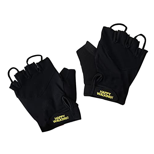 Walk at Home Black Happy Walking Fitness Gloves Workout...