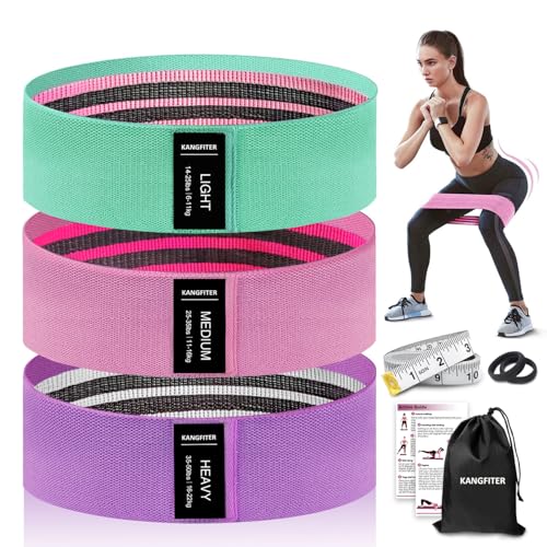 KANGFITER Non-Slip Fabric Resistance Bands for Working Out,...