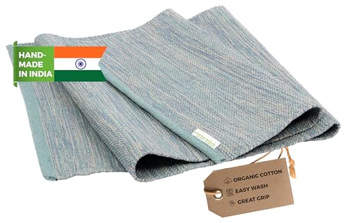 Yogasana Organic Cotton Yoga Mat Non Slip - Hand-Woven...