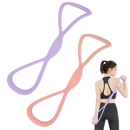 2pcs Figure 8 Shaped Exercise Resistance Bands, Silicone...