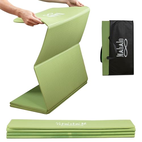 Folding Yoga Mat + Carry Bag, 6mm 7-fold Workout Mat,...