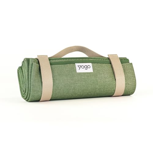 Yogo Ultralight Folding Travel Yoga Mat with Attached...