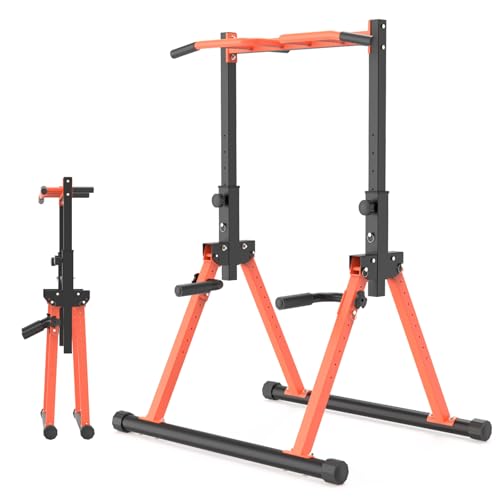 Z ZHICHI Foldable Pull Up Bar Dip Station, adjustable...