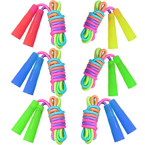 Elcoho 6 Pack Rainbow Jump Rope Set Jumping Ropes...