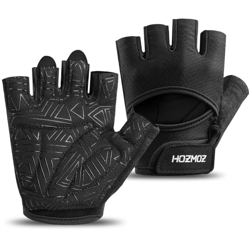 HOZMOZ Ventilated Weight Lifting Gloves, Thick Padded...