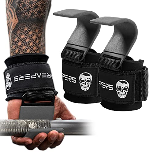 Gymreapers Weight Lifting Hooks (Pair), Heavy Duty Power...
