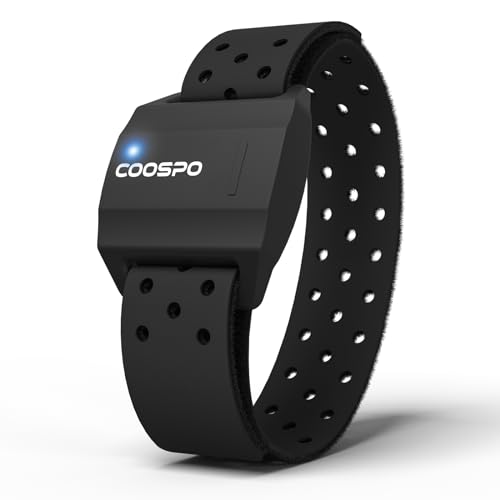 COOSPO Armband Heart Rate Monitor, Bluetooth ANT+ HR...
