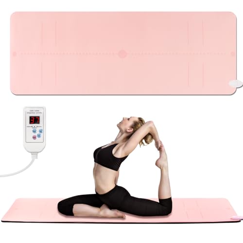 Heated Yoga Mat Thick 8mm Heating Pad Adjustable...