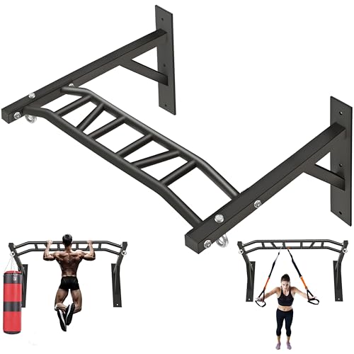 Upgraded-HWOOUSA Pull Up Bar Wall Mounted,Heavy Duty Multi...