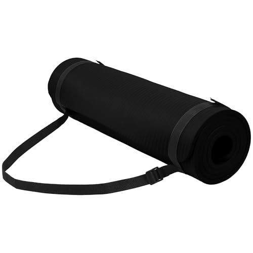 Yoga Mat, 1/2-Inch Extra Thick High Density Exercise Mat,...