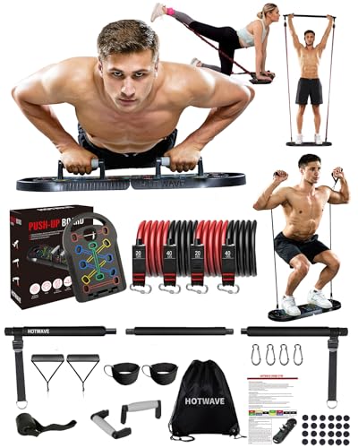 HOTWAVE 20 in 1 Push Up Board with 16 Gym...