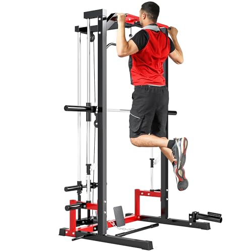 Soozier Power Cage Smith Machine, Multi-Function Power Rack...