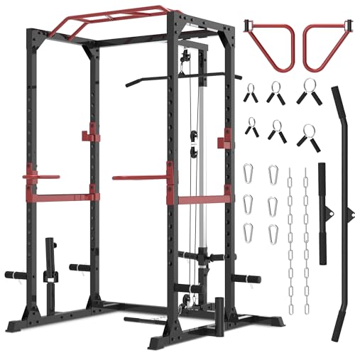 Fitness Reality XLT Squat Rack with LAT Pulldown, Landmine,...