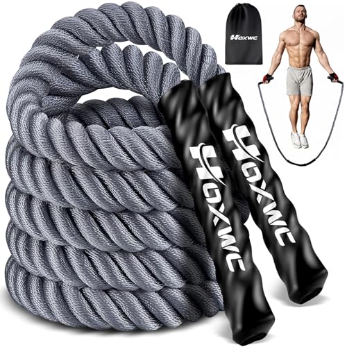 HOXWC Weighted Jump Rope, 2lb Heavy Duty Jump Rope for...