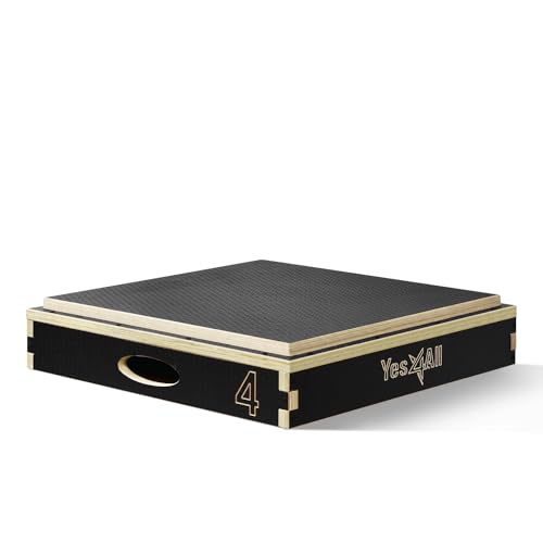 Yes4All Stackable Wooden Plyo Box, Plyometric Box with...