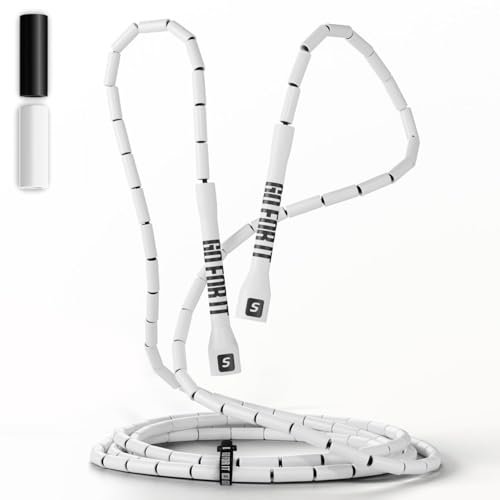 Sportbit Beaded Jump Rope for Fitness - Elite Skipping...